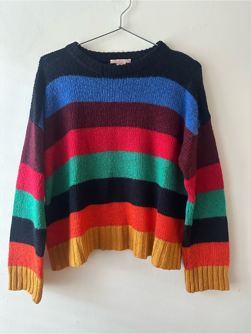 Urban Outfitters • Vintage Boxy Colorblock Sweater in Horizontal Stripe - Picture 4 of 8
